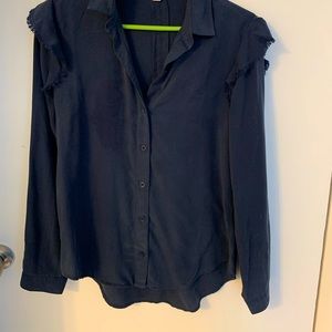 Anthropology Navy Blouse
